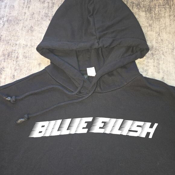 Billie Eilish Hoodie Mens Small H&M Divided Graphic Pullover Sweatshirt Pop Band - Picture 8 of 11